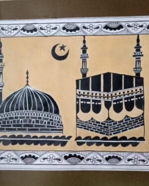 Makka madina - Madhubani painting - Santosh - 07