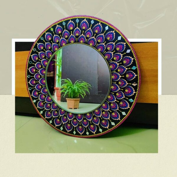 Flower Petals Mirror - Mandala Art - Nisha - 40