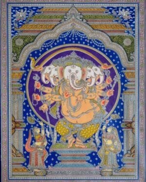 Panchamukhi Ganesha - Pattachitra painting - Manas Kumar - 09