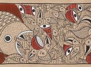 Fish Marriage - Patua/Pattachitra painting - Momena Chitrakar - 10