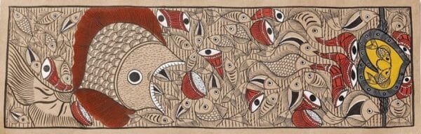 Fish Marriage - Patua/Pattachitra painting - Momena Chitrakar - 10