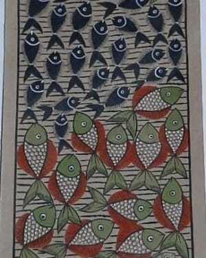 Fish Life - Patua/Pattachitra painting - Momena Chitrakar - 25