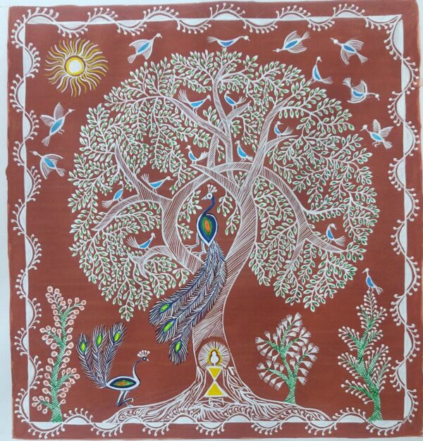 Peacock - Warli painting - Seema - 06