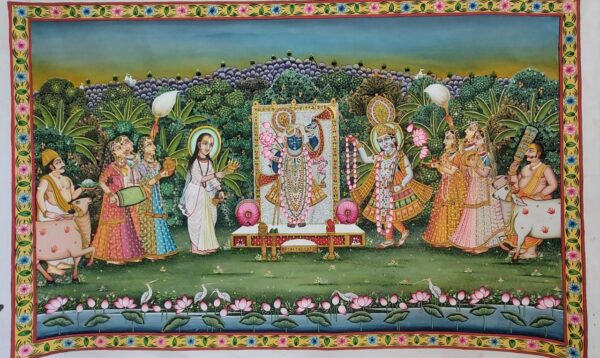 Shreenathji's Aarti - Pichwai painting - Minakshi - 14