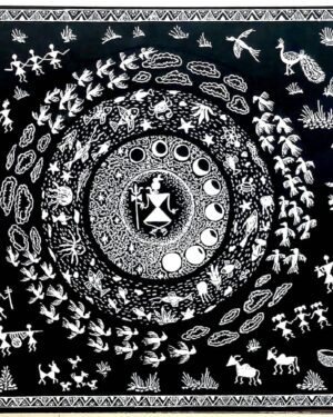 Mahadeva The Protector - Warli painting - Sindhu - 01