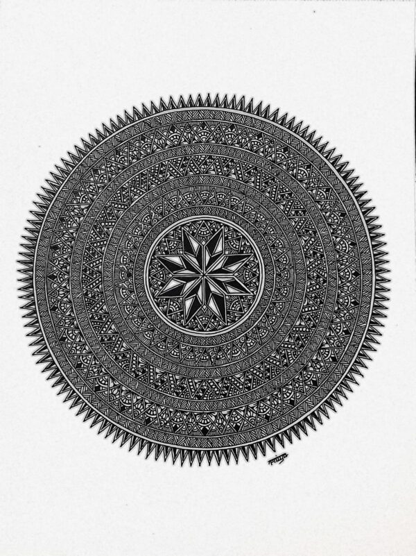 PATTERN MANDALA#25-MANDALA ART-(27.5x21cms-A4 paper)