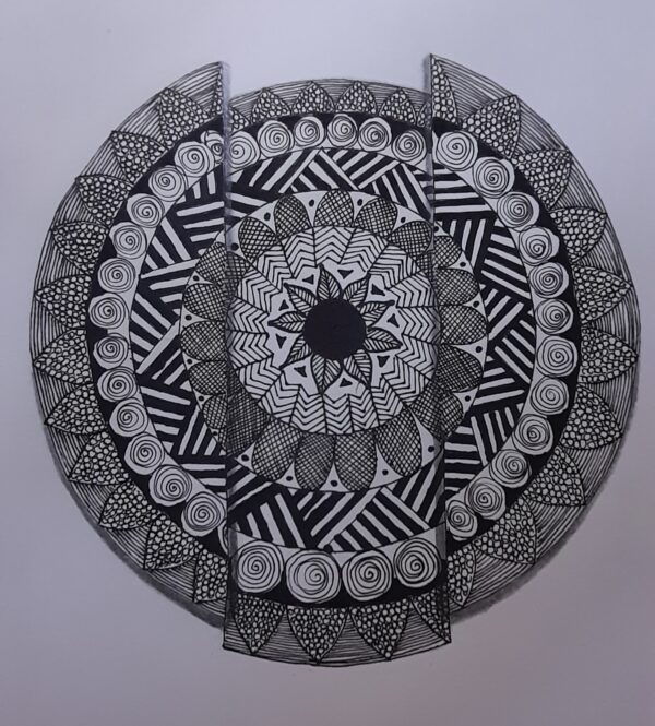 3D broken mandala art