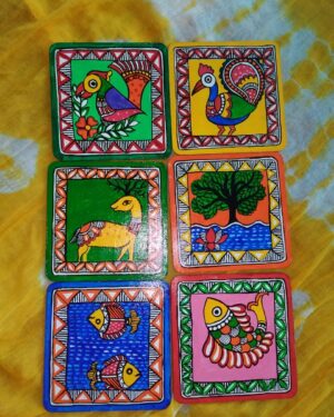 Handpainted Tea Coasters - Indian Handicraft - Shikha Jha - 02