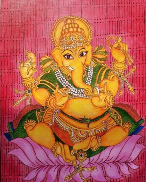 Lord Ganesha - Kerala Mural painting - Shikha Jha - 02