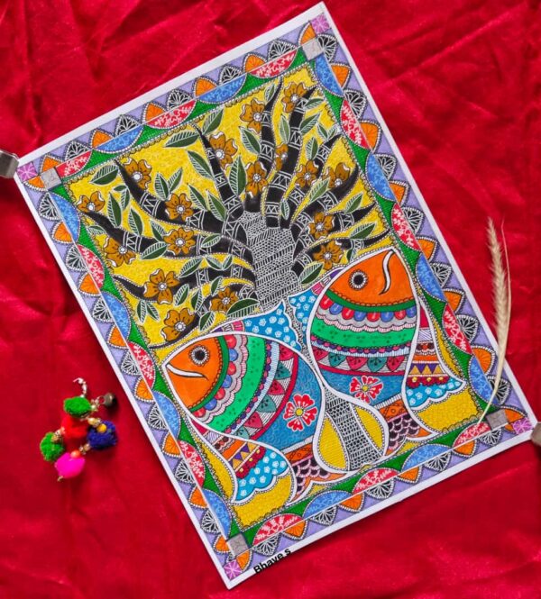 Machali ka Joda - Madhubani painting - Shrutee - 02