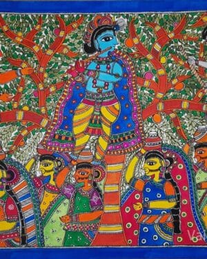 Krishna Baal Leela - Mithila Art - Vaidehi - 02