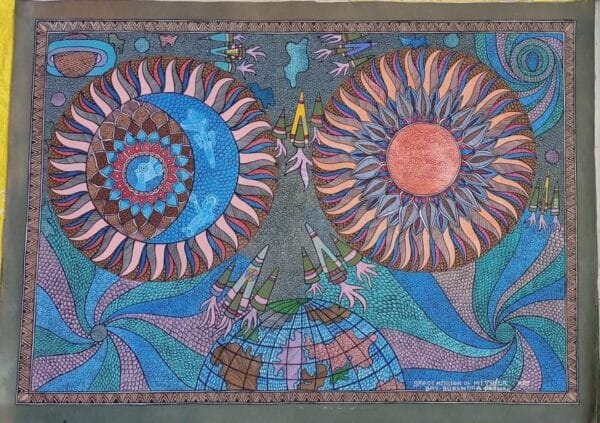 Space Mission - Mithila art - Surendra paswan - 0