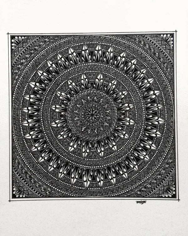 PATTERN MANDALA#34-MANDALA ART-(27.5x21cms-A4 paper)