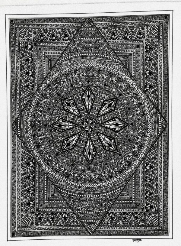 PATTERN MANDALA#35-MANDALA ART-(27.5x21cms-A4 paper)