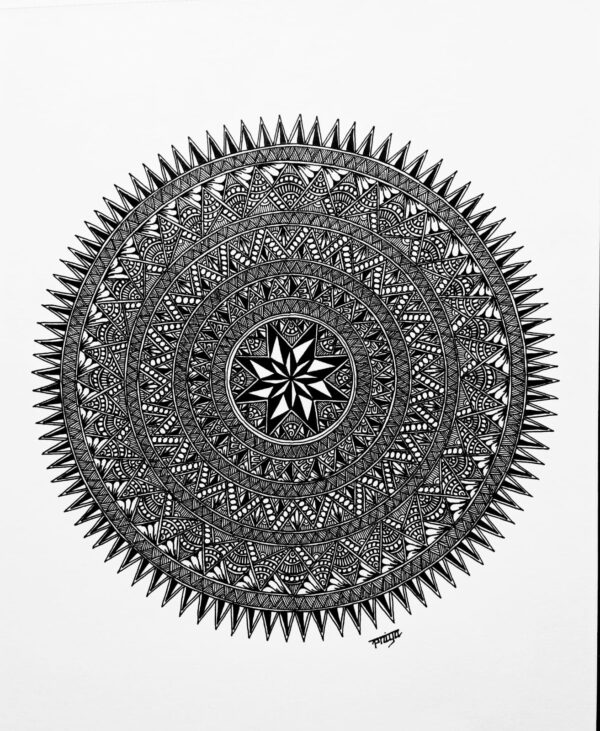 TRIANGLE MANDALA-MANDALA ART(27.5x21cms-A4 paper)