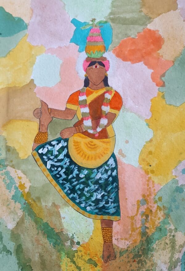 Karagattam dancer painting