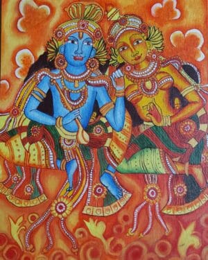 Radha Krishna - Kerala Mural - Madhavi - 01