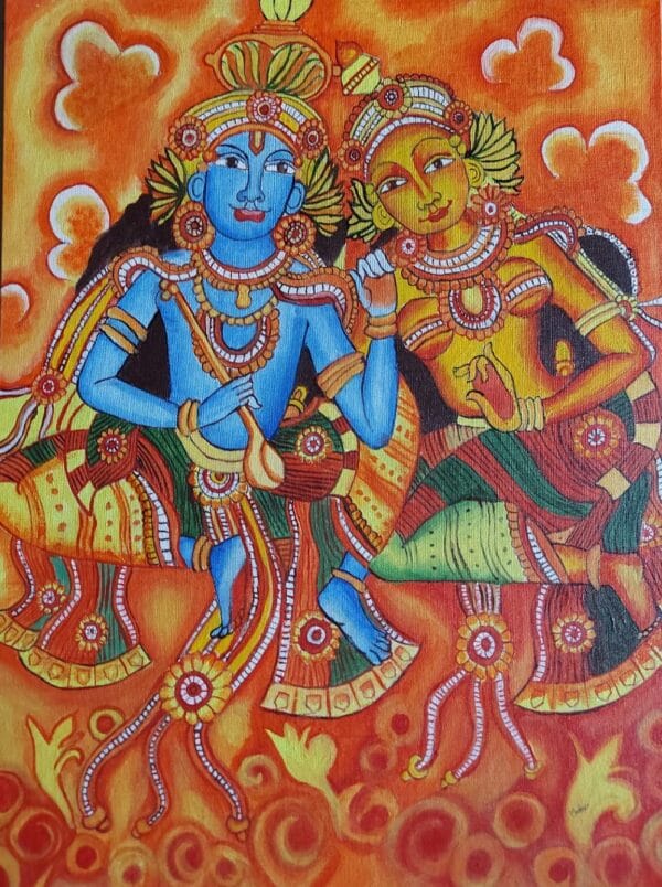 Radha Krishna - Kerala Mural - Madhavi - 01