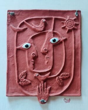 Men with Sun and Moon - Terracotta work - Dinesh Kothari - 01