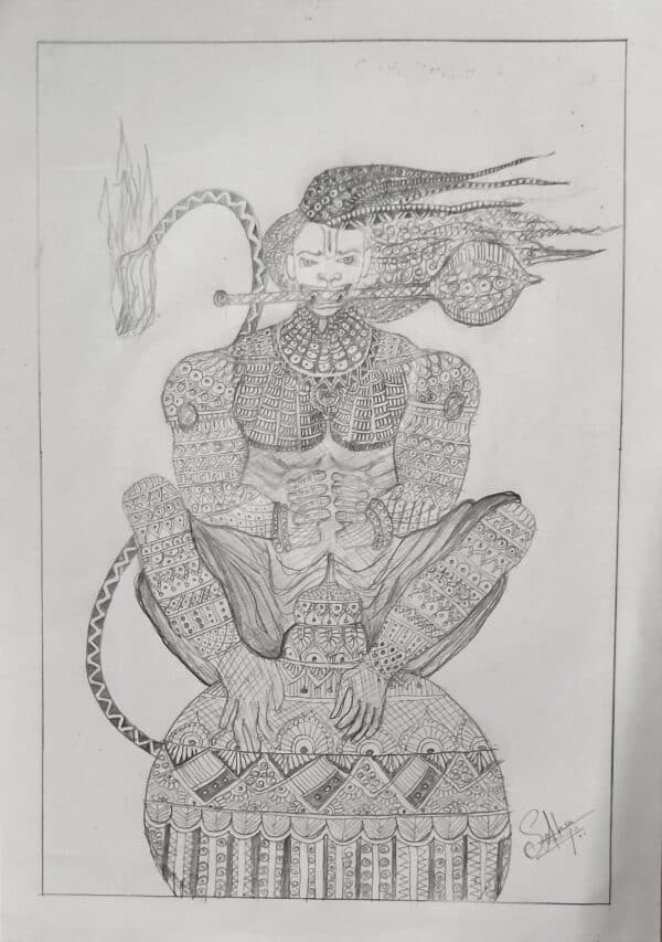 Hanuman | Mandala art | By Sneha Acharya ES