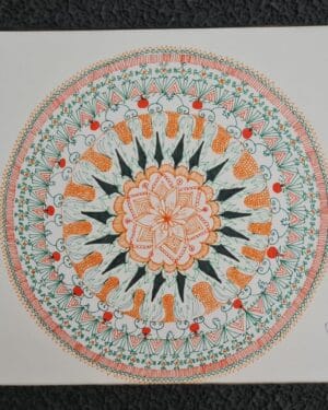 Green Calcite Mandala - Mandala painting - Kamlesh - 04