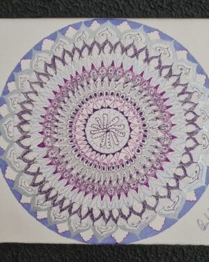 Blue Lace Agate Mandala - Mandala painting - Kamlesh - 08