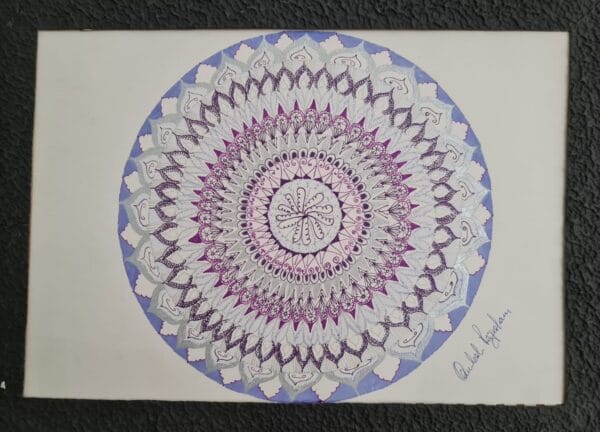 Blue Lace Agate Mandala - Mandala painting - Kamlesh - 08