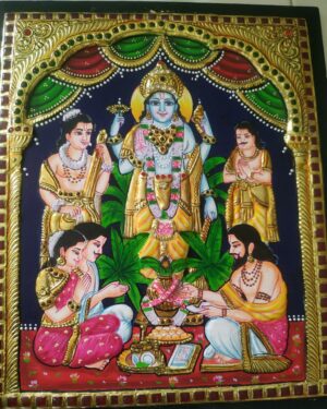 Sathyanarayan - Tanjore painting - Vennila - 11