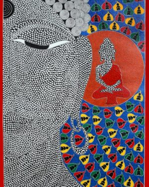 Buddha - Madhubani painting - Renu Singh