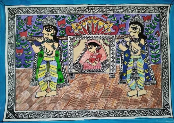 Doli Kahar - Madhubani painting - Vartika Das