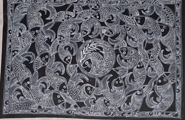 Fishes - Madhubani painting - Urmila Devi