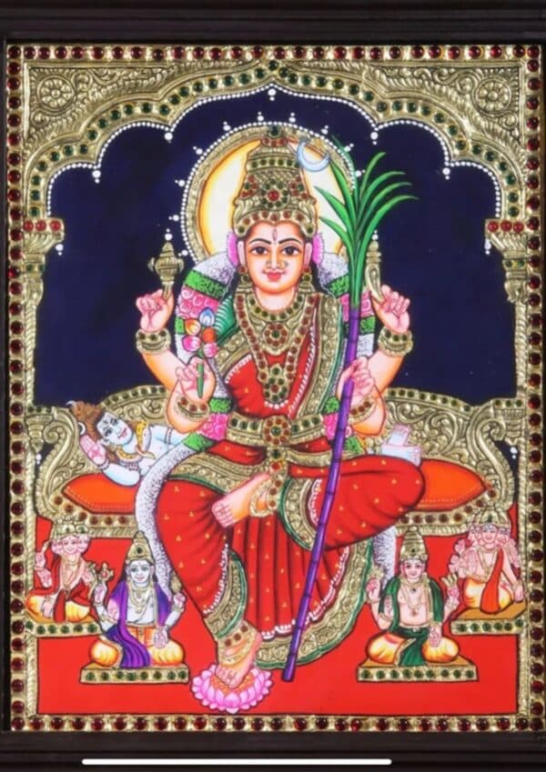 Raja Rajeshwari - Lalitha Devi Tanjore Painting