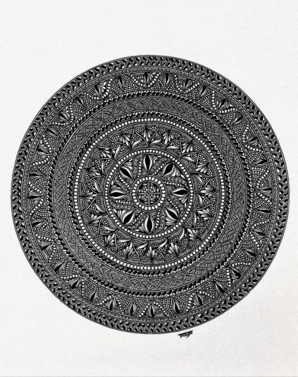 PATTERN MANDALA#44-MANDALA ART-(27.5x21cms-A4 paper)