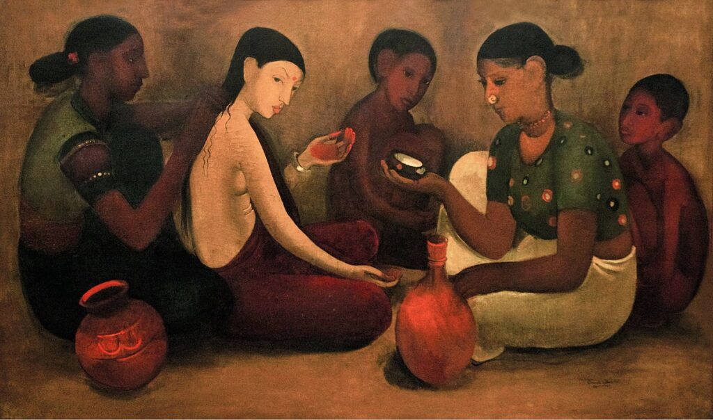 Bride's Toilet, 1937, Artist Amrita Sher-Gil