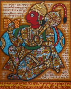 Hanuman Chalisa #2 - Phad painting - Lokesh Joshi