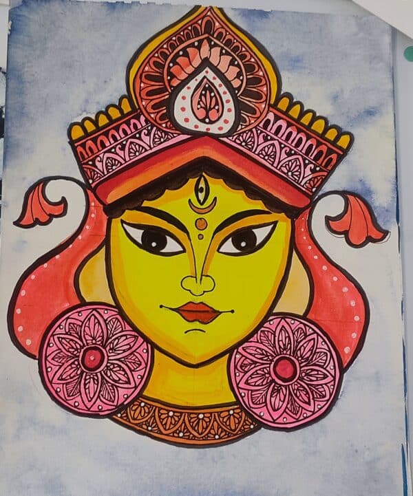 Maa Durga - Indian Art (11" x 12')