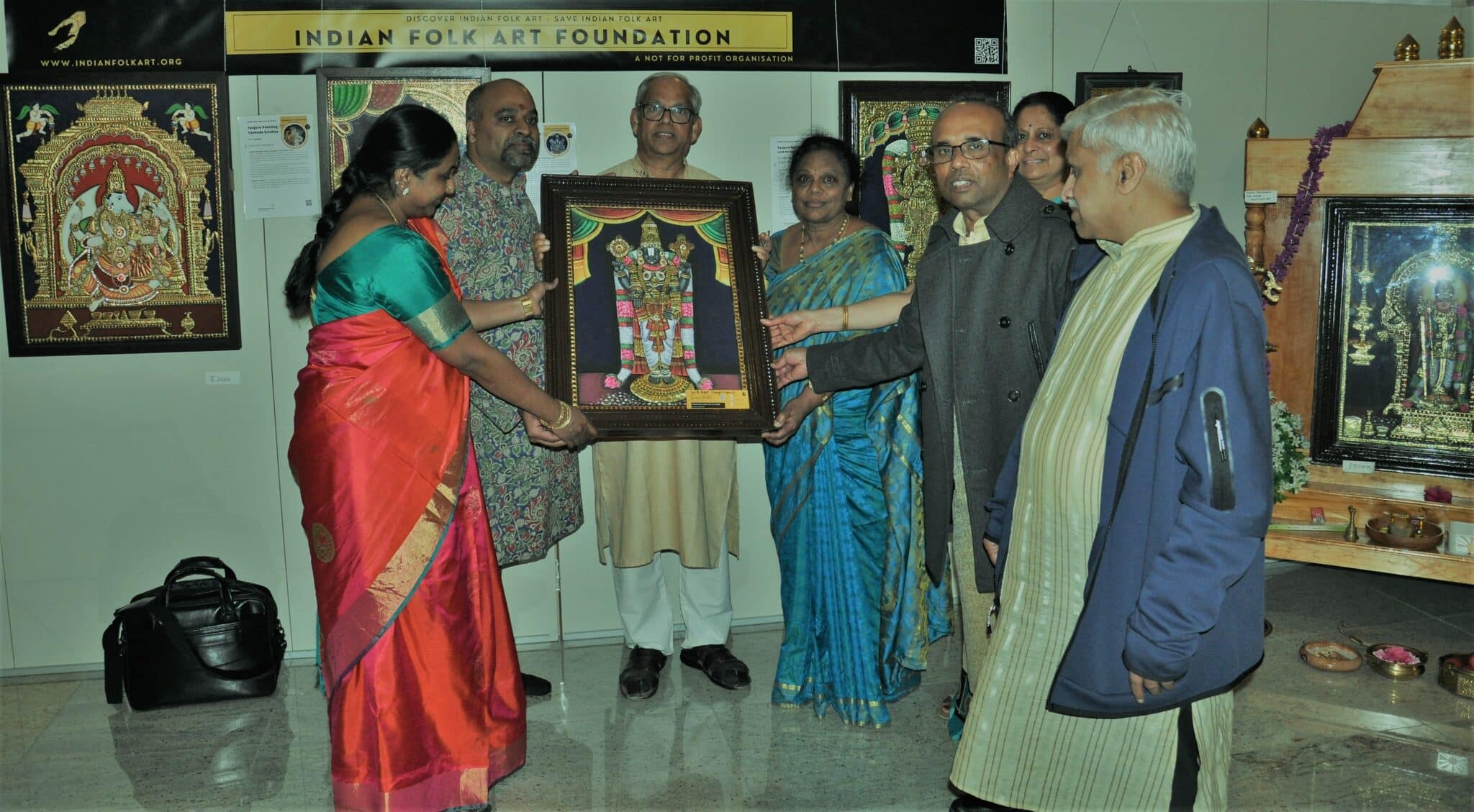 Tanjore Painting Sri Venketachalapathy for Shiva Vishnu Temple