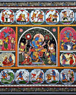 Krishna Story 1 - Pattachitra painting - Siba Mohanty - 02