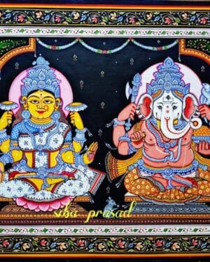 Lakshmi Ganesha - Pattachitra painting - Siba Mohnaty - 05