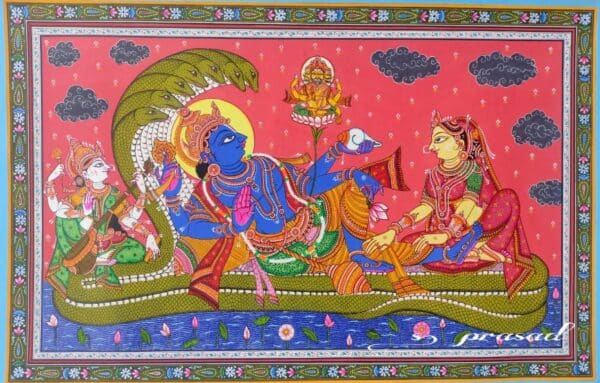 Lakshmi Narayan Ananthashayanam - Pattachitra painting - Siba Mohanty - 23