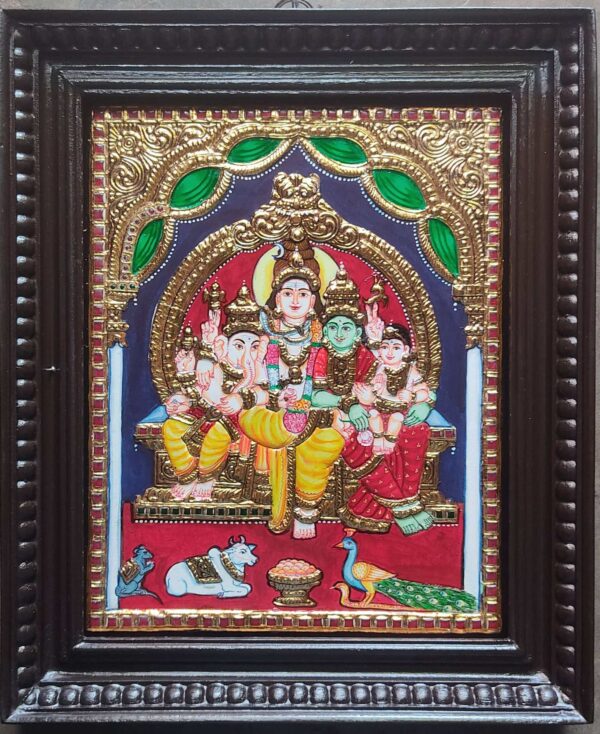 Shiva family tanjore painting size:15*12(inches)