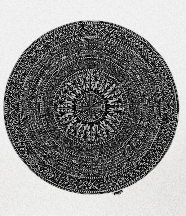 PATTERN MANDALA#48-MANDALA ART-(27.5x21cms-A4 paper)