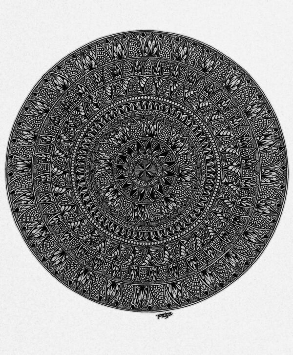 PATTERN MANDALA#49-MANDALA ART-(27.5x21cms-A4 paper)