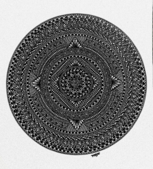 PATTERN MANDALA#54-MANDALA ART-(27.5x21cms-A4 paper)