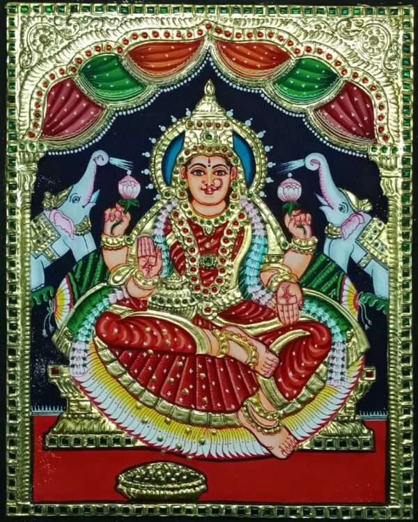 Gajalakshmi Tanjore Painting 12 x 15