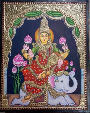 Gajalakshmi Tanjore Painting 16 x 20