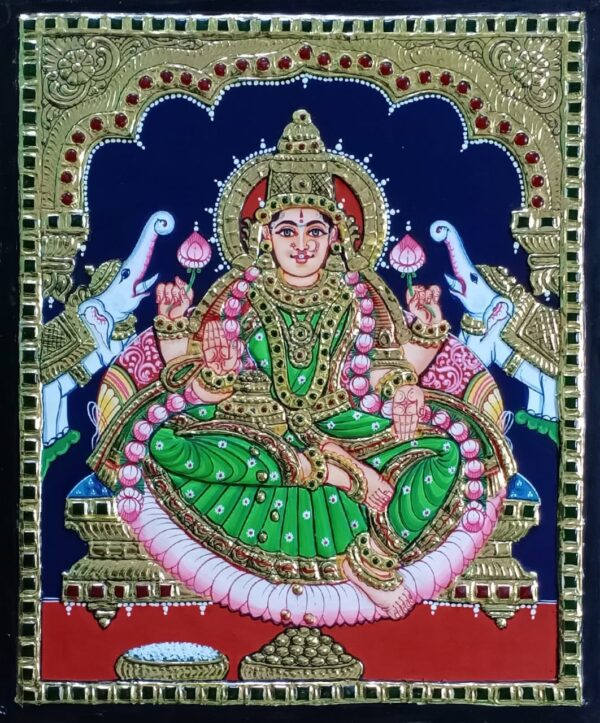 Gajalashmi Tanjore Painting 12 x 15