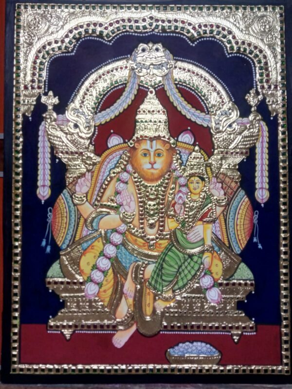 Lakshmi Narasimhan Tanjore Painting 12 x 15