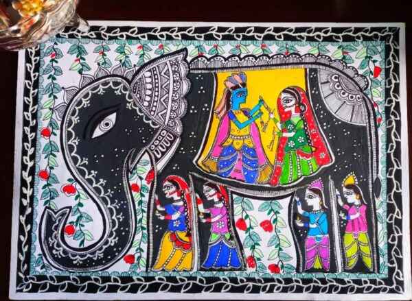 Krishna Raasleela - Madhubani painting - Smriti Srivastava - 11