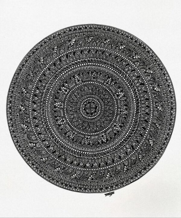 PATTERN MANDALA#59-MANDALA ART-(27.5x21cms-A4 paper)